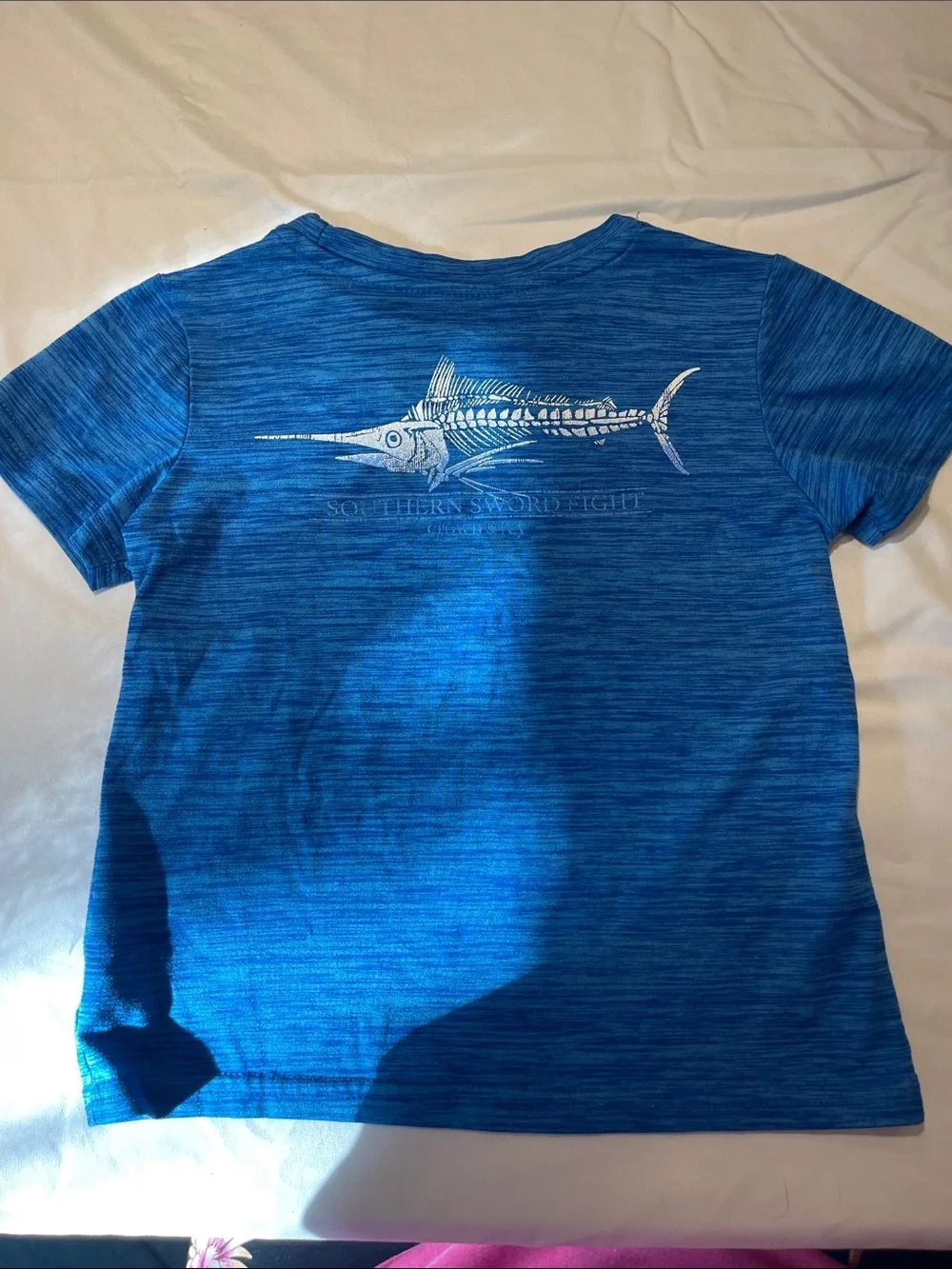 crown & ivy Blue Heather Kids Swim Rashguard